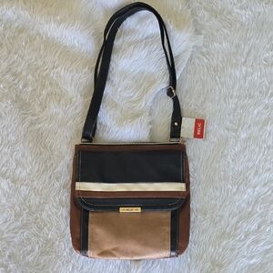 Brown and Black Messenger Bag with Adjustable‎ Strap